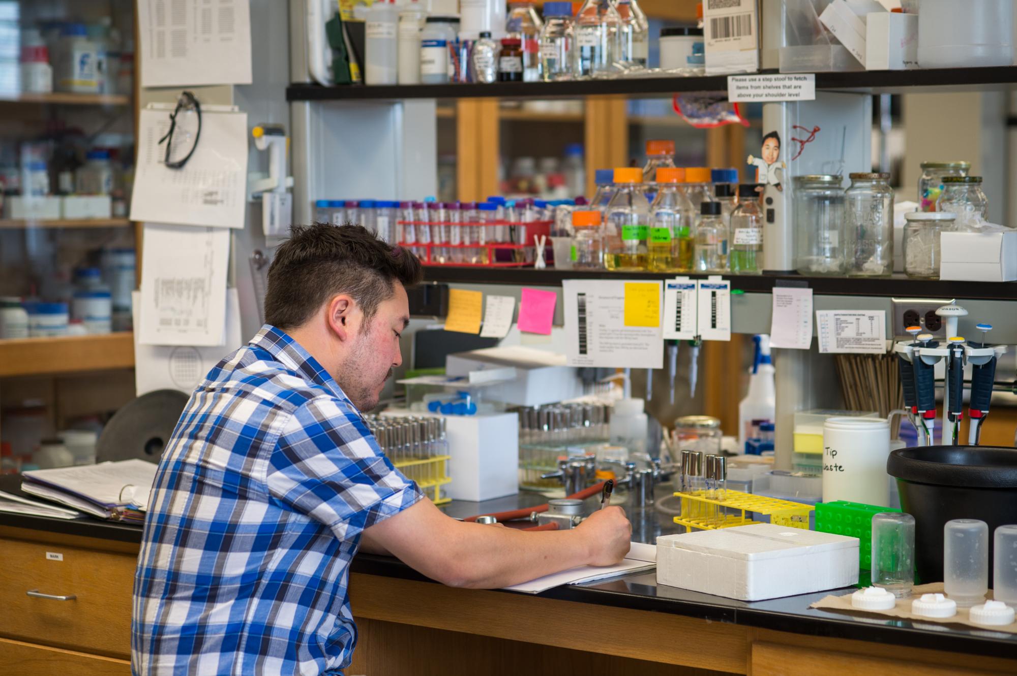 Student in lab