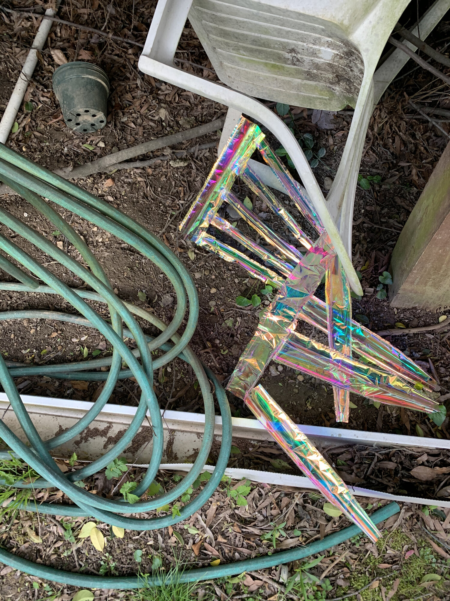 white chair and hose